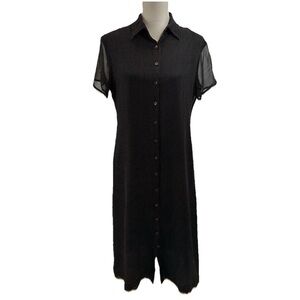 Vintage Robbie Bee Silk Lined Long Shirt Dress Women’s 8 Short Sleeve Brown